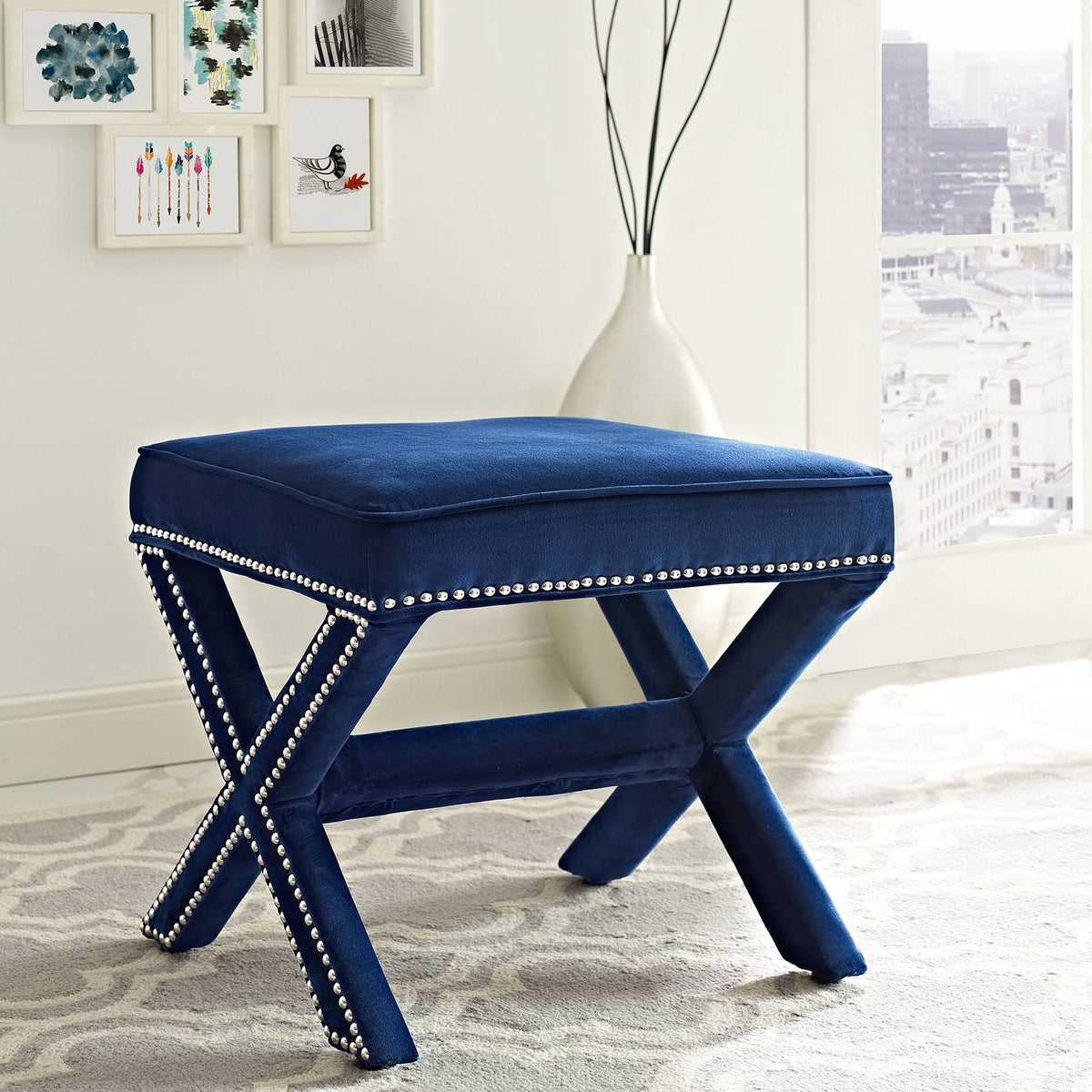 Ivory Rivet Bench S174