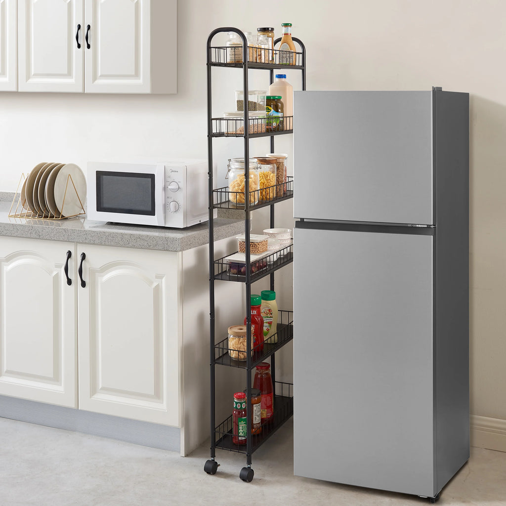 6 Tier Metal Wire Rolling Storage Cart with Baskets D3360