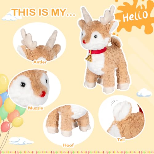 12.6 Inch Reindeer Stuffed Animal Plush Toy N745