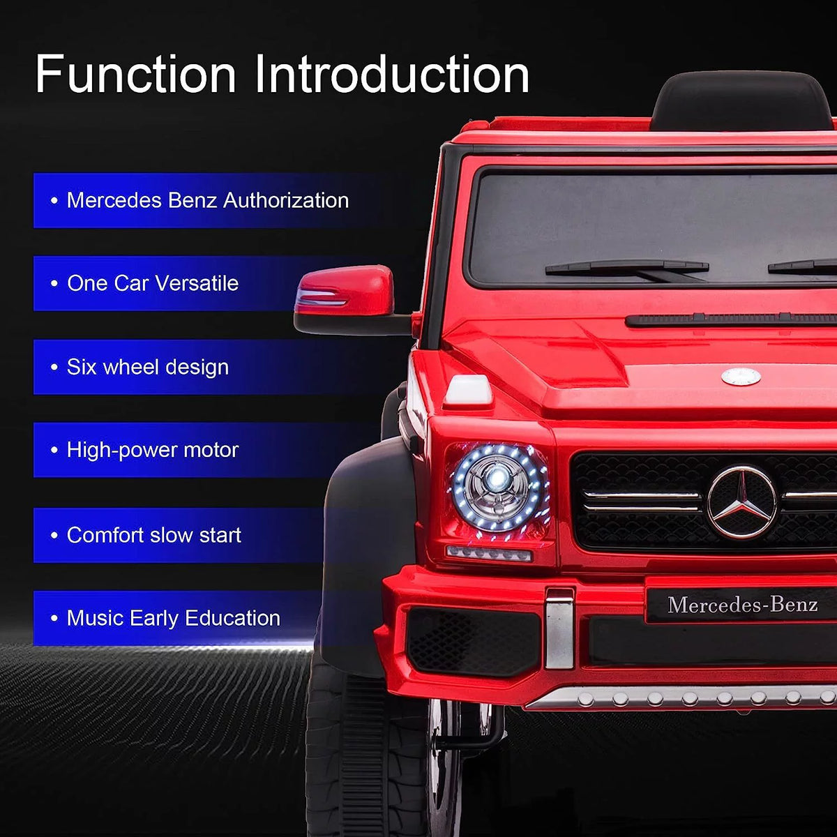 24V Powered Ride On Car with 6 Wheels, Remote Control, MP3 Player, Red R733322