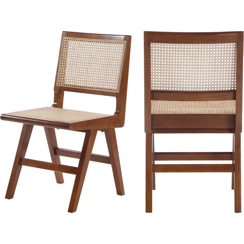 18.1" Solid Wood Dining Side Chair in Walnut (Set of 2) Q815558