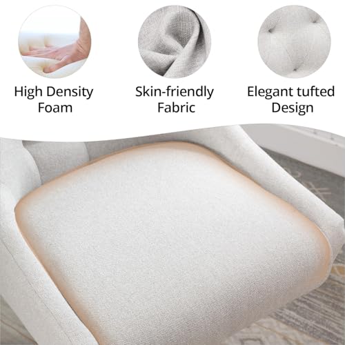 Beige Fabric Upholstered Swivel Office Chair G80999