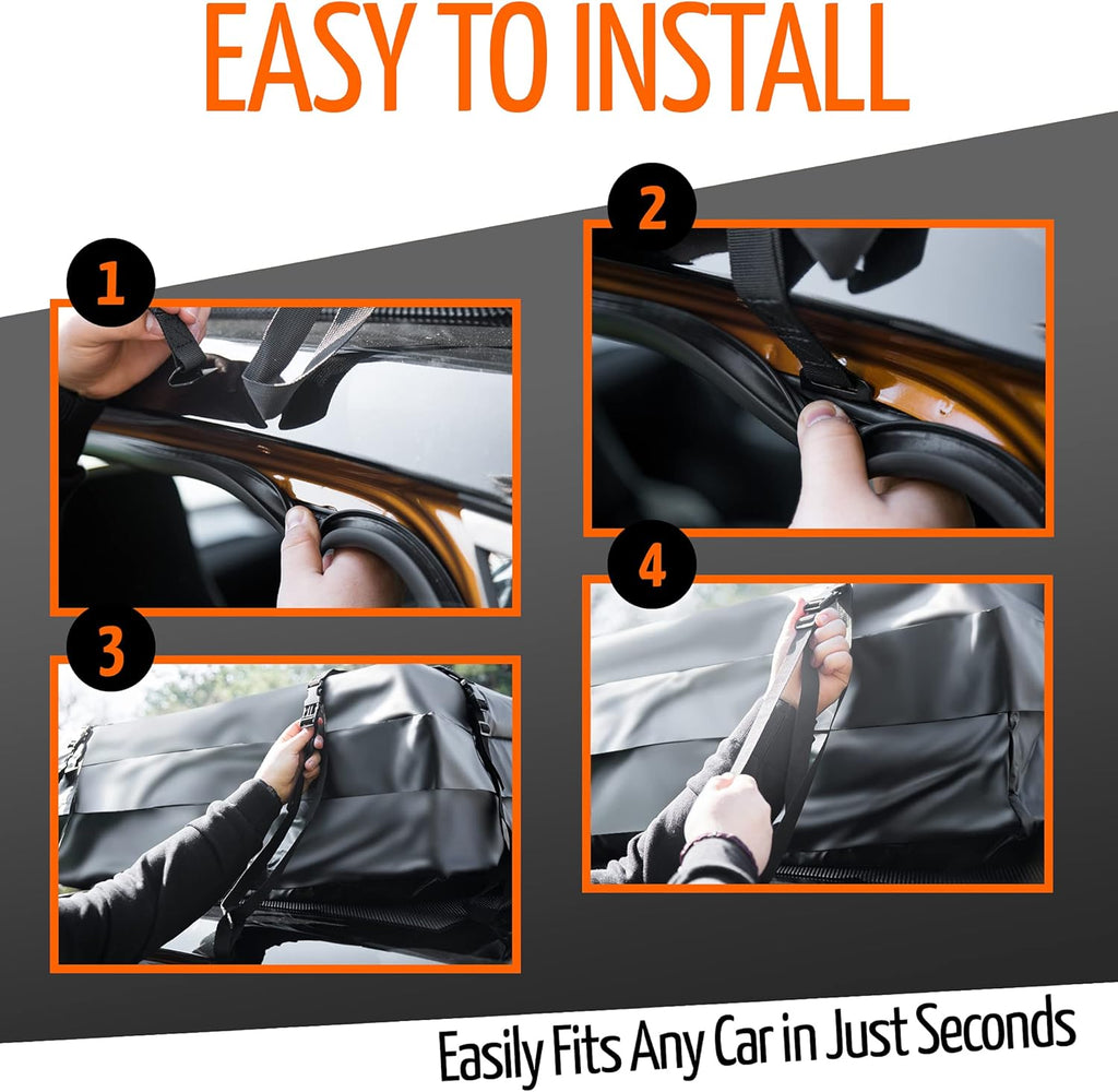 Car Roof Cargo Bag Water Resistant with Anti Slip Mat, 8 Straps D570420