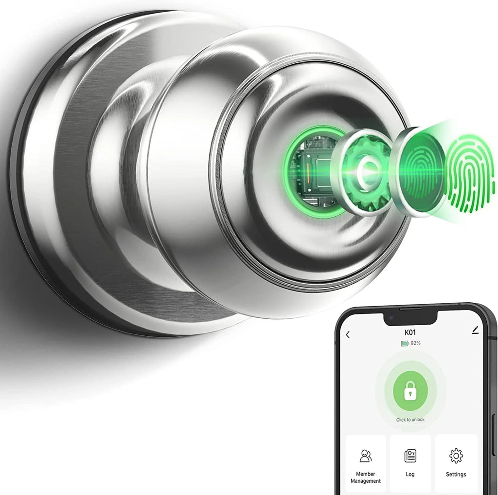 Smart Fingerprint Door Lock with App Control, Black Y5583