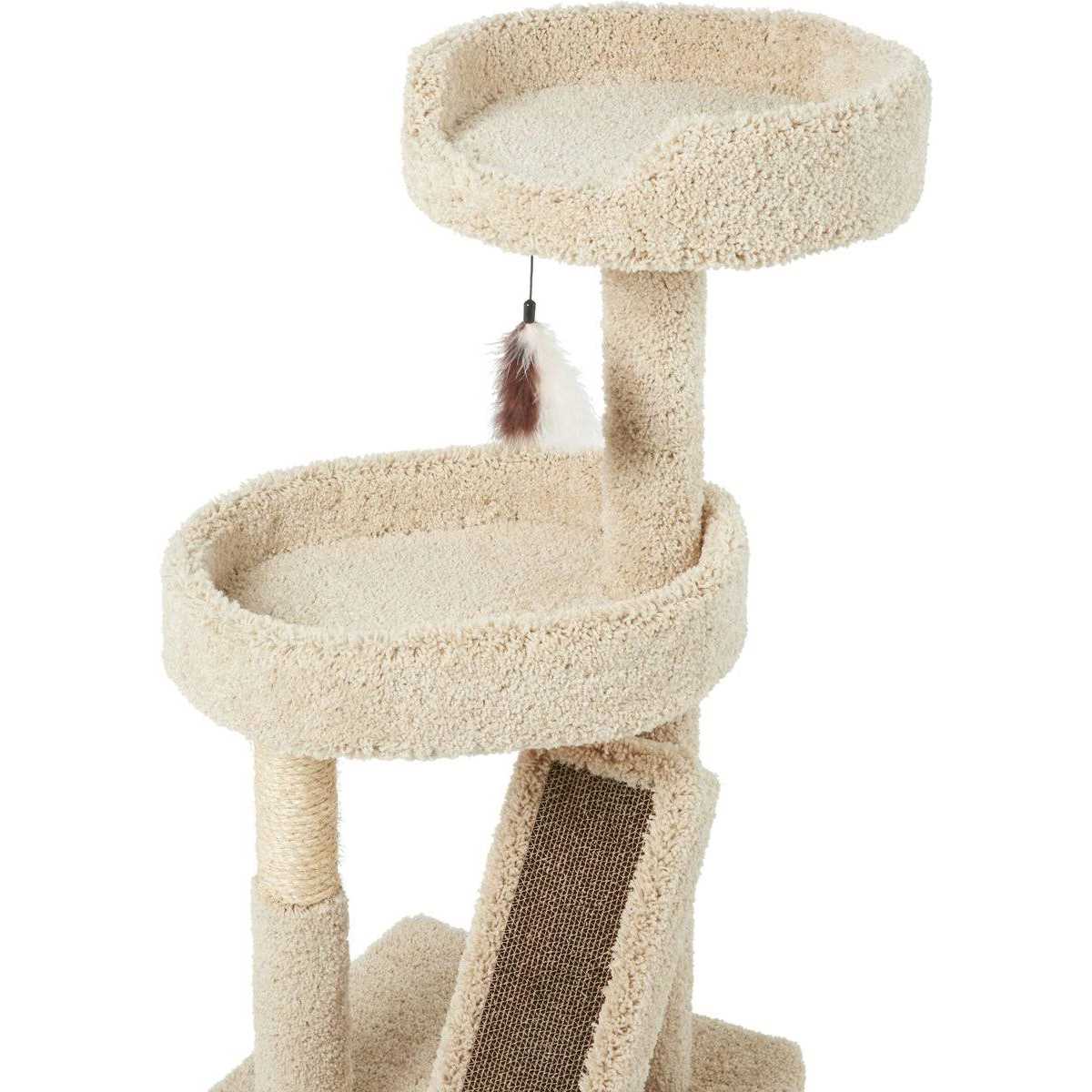 44-in Real Carpet Cat Tree with Replaceable Corrugate Scratcher H421