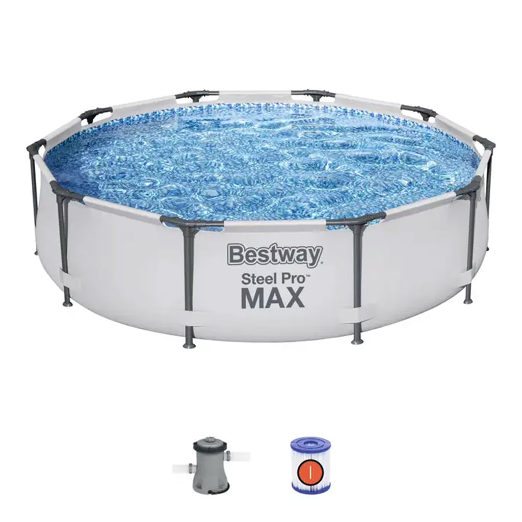 10'x30" Above Ground Metal Frame Swimming Pool with Pump W1307