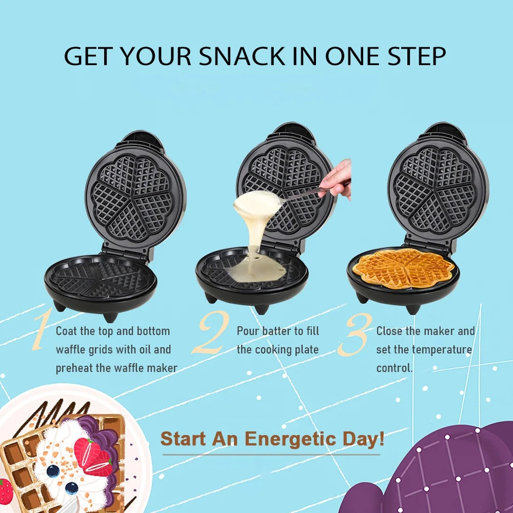 1000W Heart-Shaped Electric Waffle Maker J23457