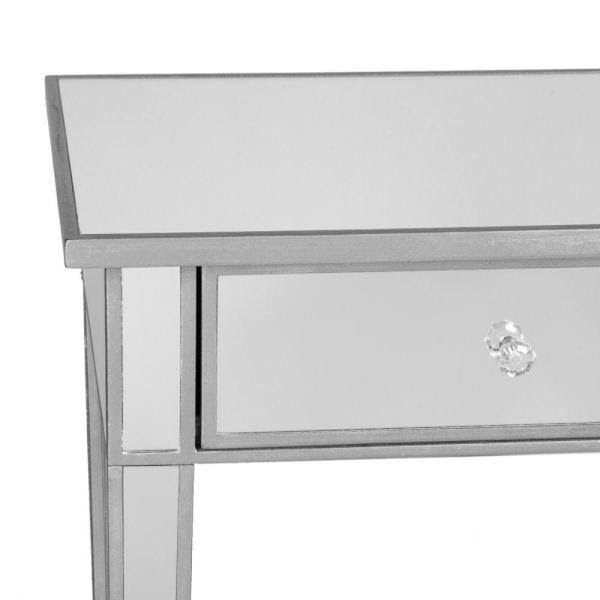 Matte Silver Storage Console Table T6514