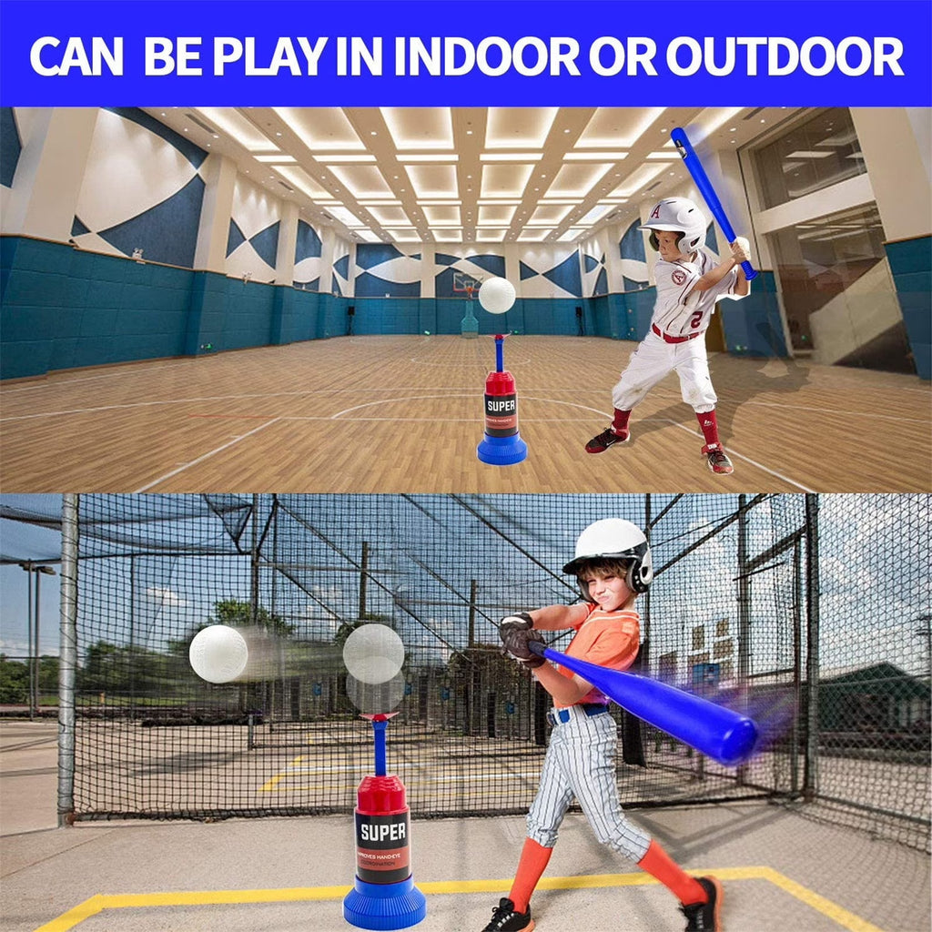 Automatic Launcher Baseball Bat Toys T-Ball Set with Baseball Bat and 3 Baseball C268349