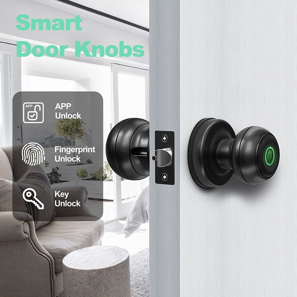 Smart Fingerprint Door Lock with App Control, Black Y5583