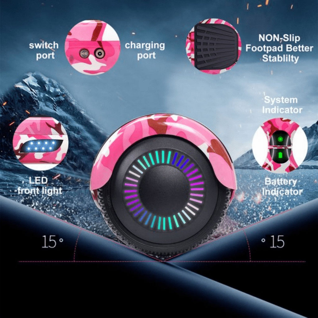 6.5'' Self Balancing Electric Scooter with Bluetooth Speaker and Lights B96797