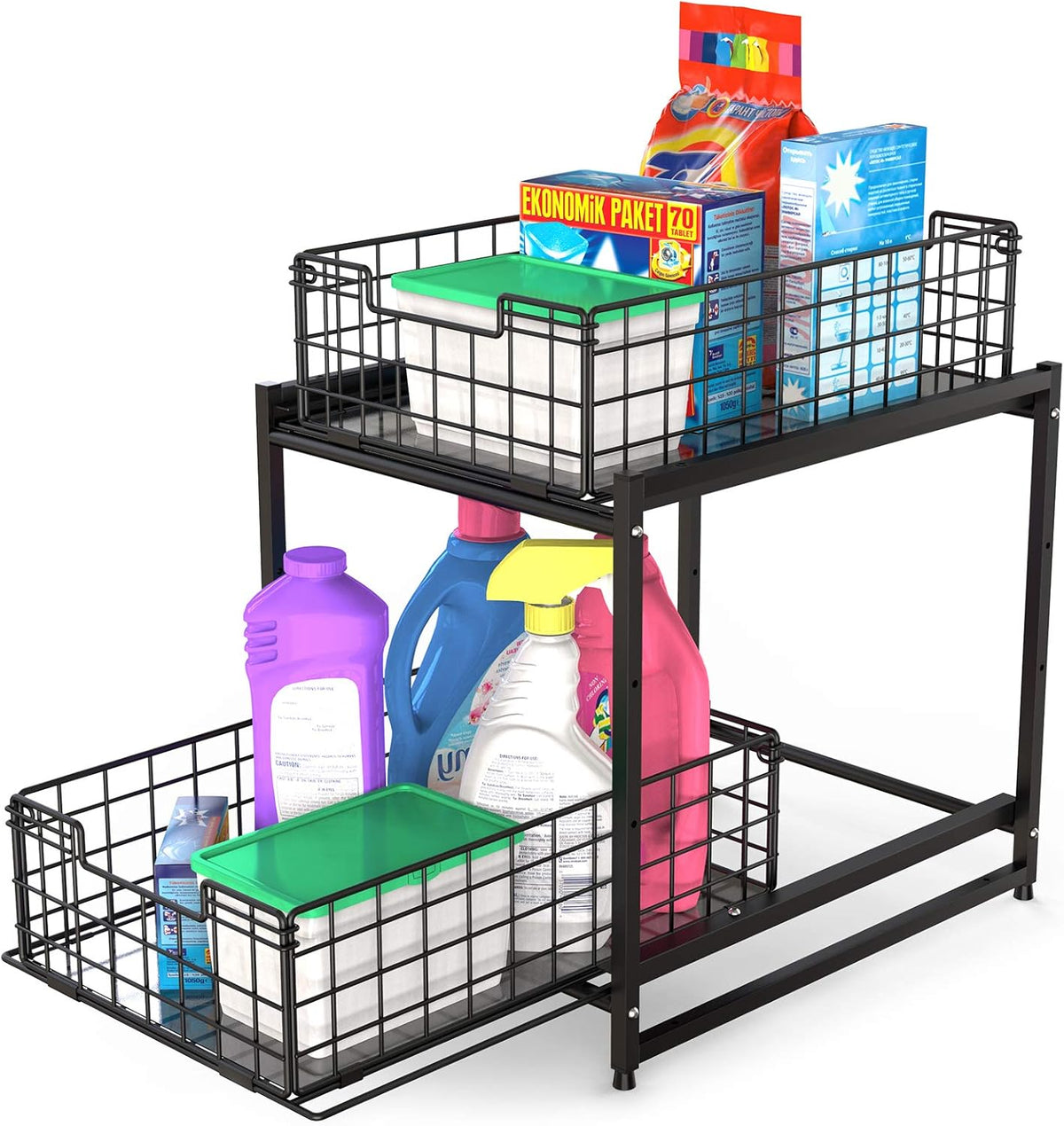 Black Under Sink Pull Out Organizer M233316