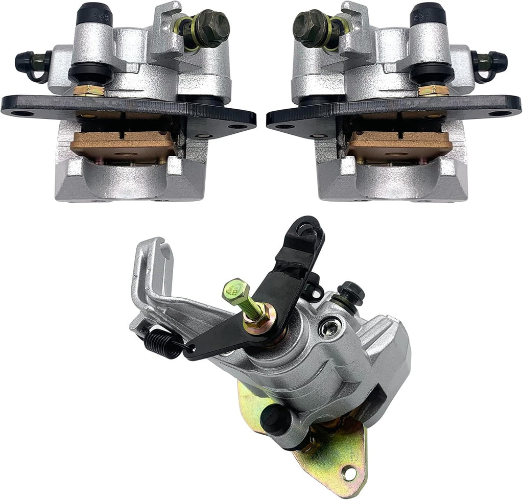Front Left Right & Rear Brake Calipers for Yamaha Raptor 350 YFM350 2004-2013 Raptor 125 YFM125 2011-2013 Pack of 2 A25027