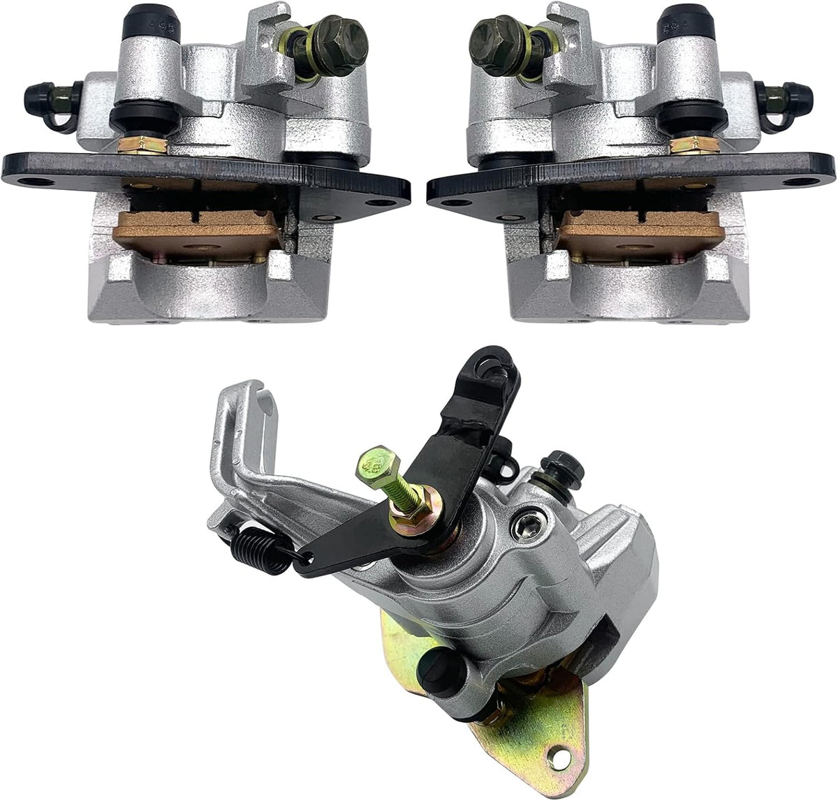 Front Left Right & Rear Brake Calipers for Yamaha Raptor 350 YFM350 2004-2013 Raptor 125 YFM125 2011-2013 Pack of 2 A25027