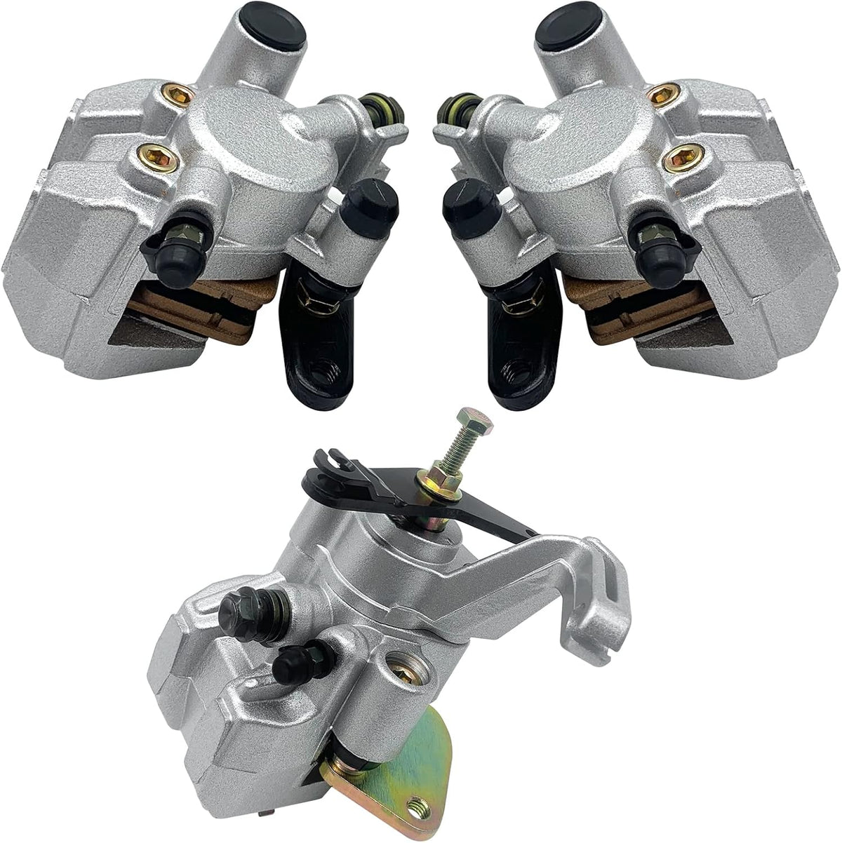 Front Left Right & Rear Brake Calipers for Yamaha Raptor 350 YFM350 2004-2013 Raptor 125 YFM125 2011-2013 Pack of 2 A25027