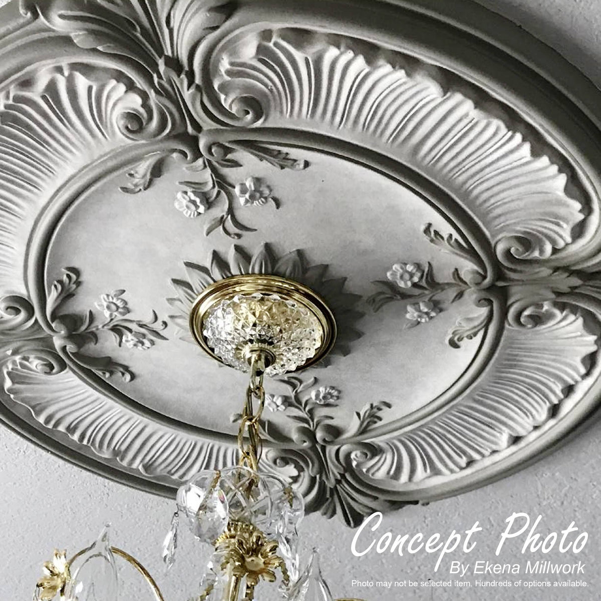Hand-Painted Smokey Topaz Ceiling Medallion J3553