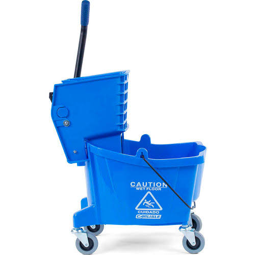 26 Quart Blue Mop Bucket with Side Press Wringer I77014