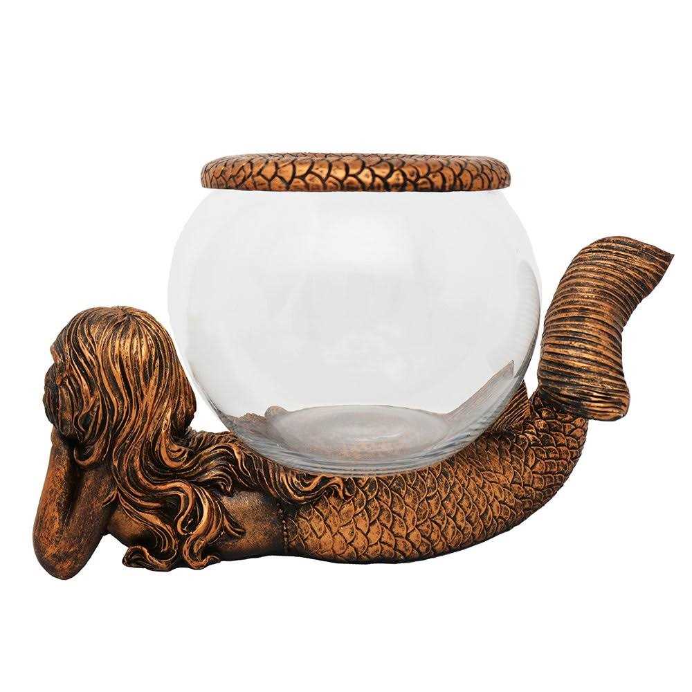Gold Antiqued Glass Fish Bowl Z39685
