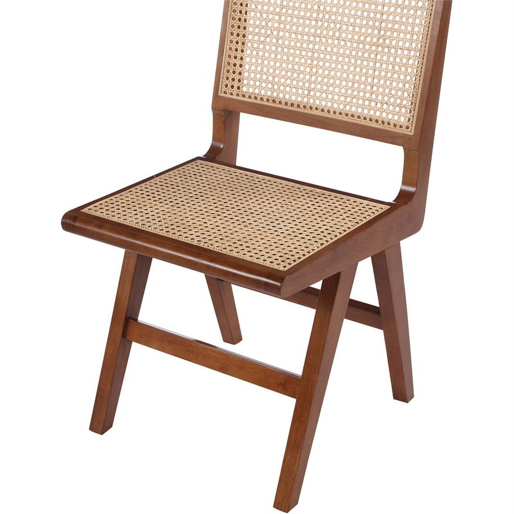 18.1" Solid Wood Dining Side Chair in Walnut (Set of 2) Q815558