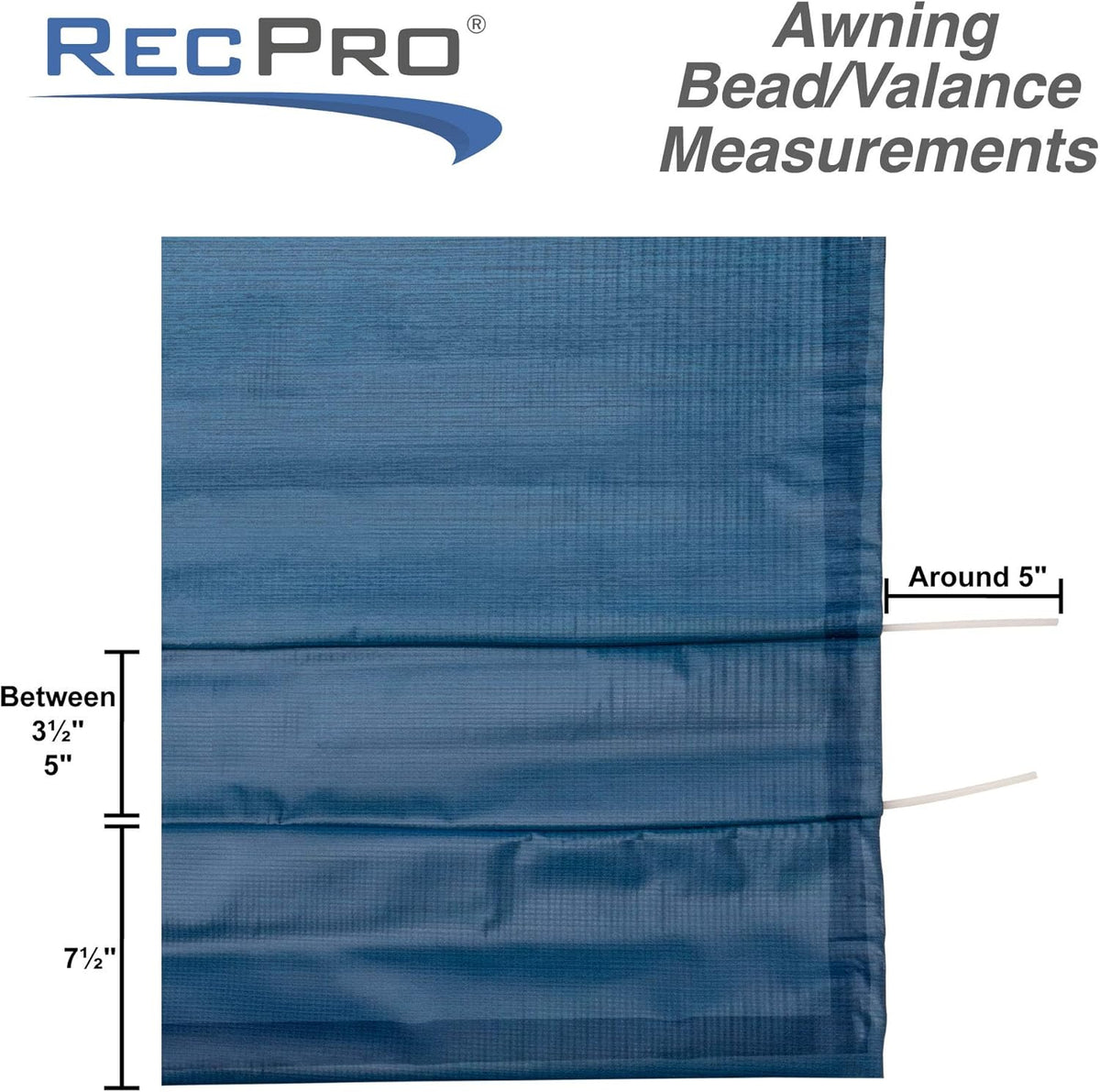 RV Awning Fabric Replacement 22 Foot Blue 8' Length Heat Sealed V189610