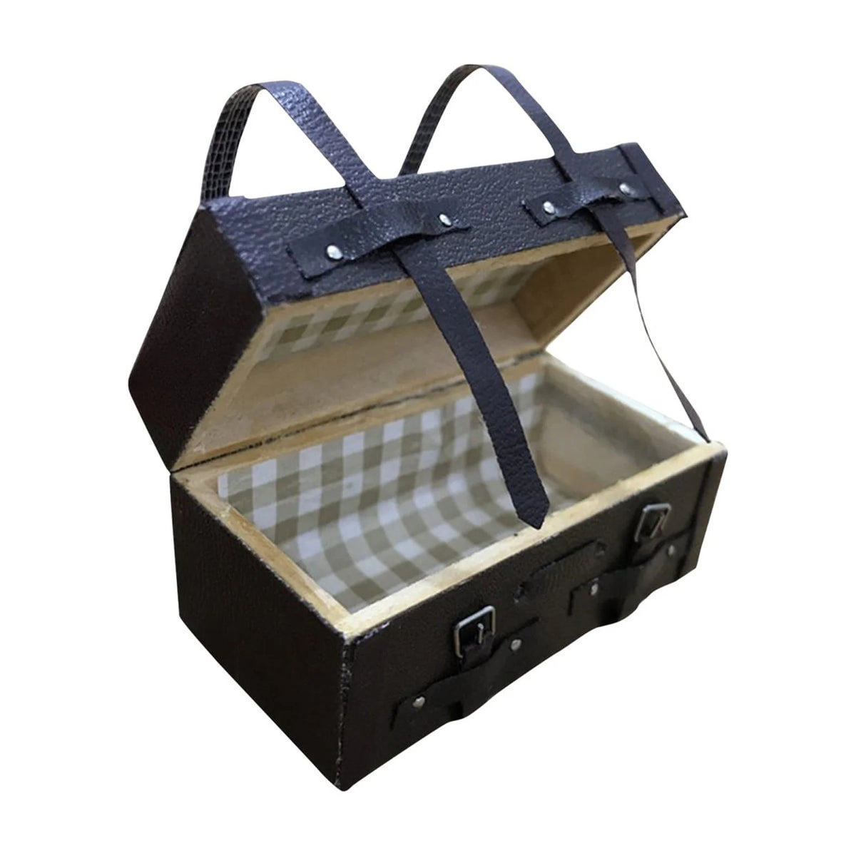 Vintage Leather Mini Suitcase Dollhouse Decor T433874