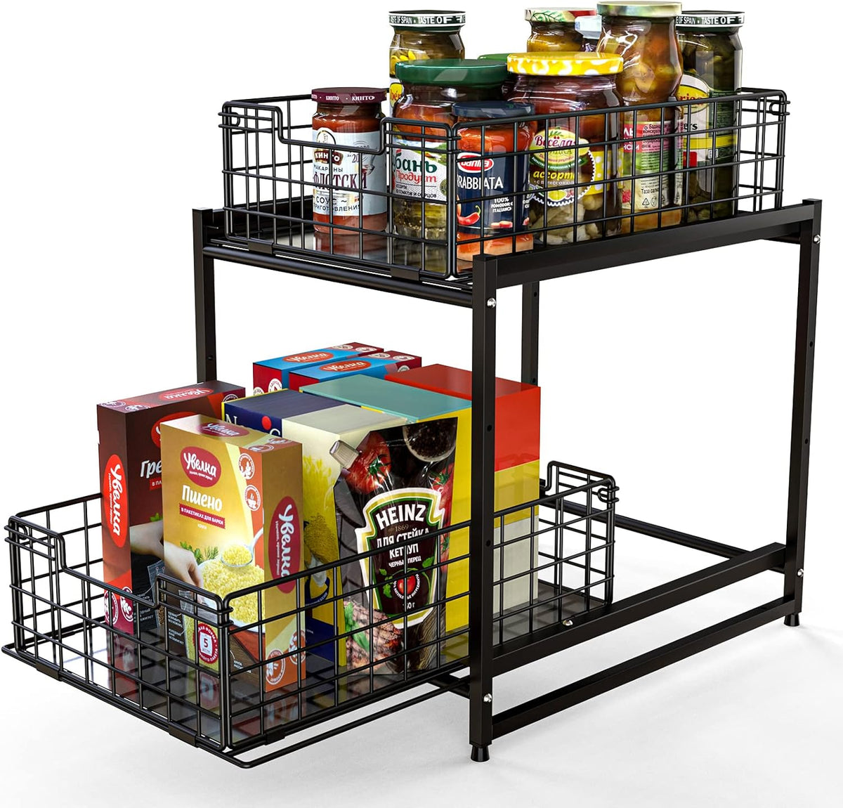 Black Under Sink Pull Out Organizer M233316