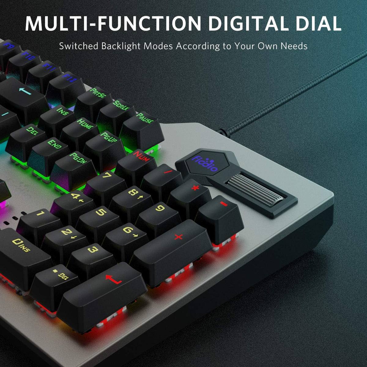 Wired RGB Rainbow Backlit Mechanical Keyboard with Blue Switches T195