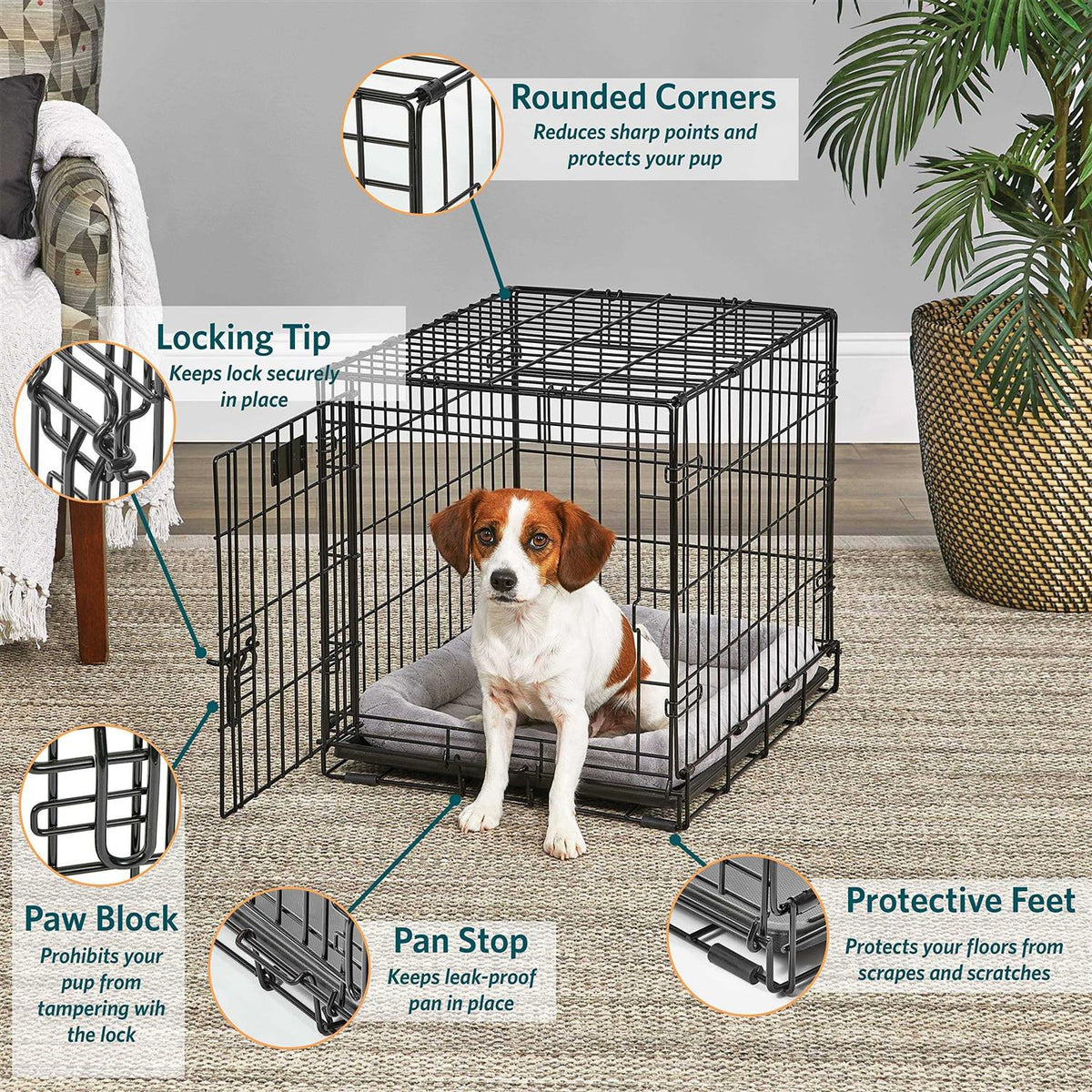 Black Single Door Dog Crate D5952