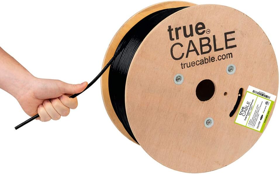 Cat6A Plenum (CMP) 1000ft Purple 23AWG 4 Pair Solid Bare Copper Bulk Ethernet Cable D9756