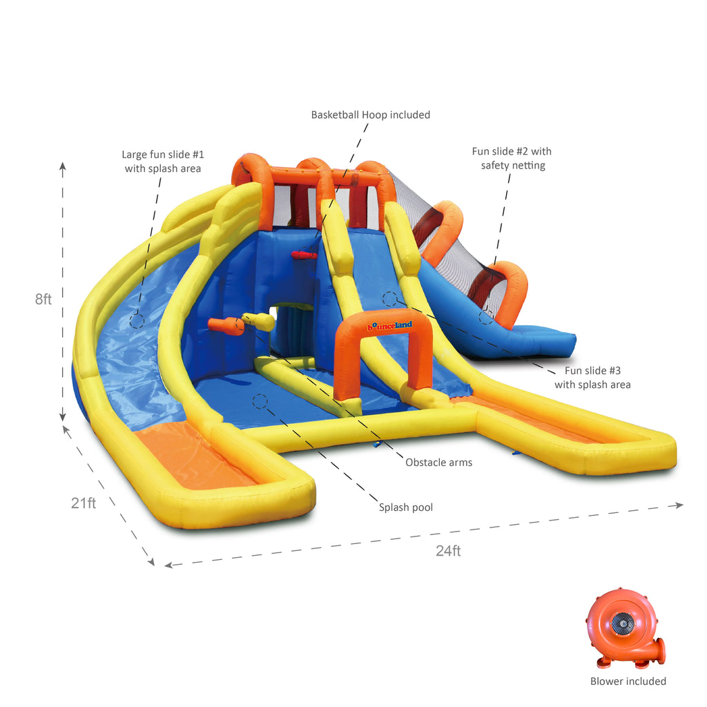 Triple Water Slides and Pool Water Park V9987