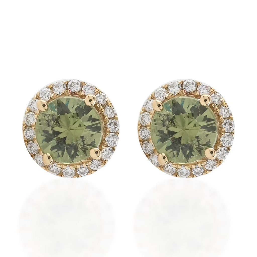 18K White Gold Stud Solitaire Earrings K587