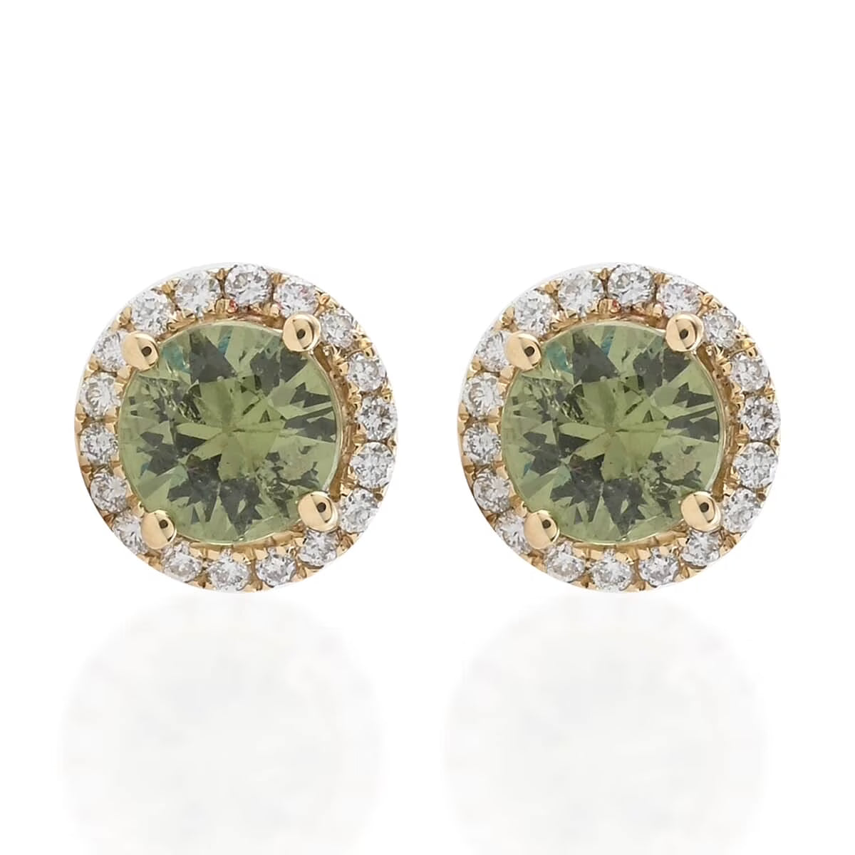 18K White Gold Stud Solitaire Earrings K587