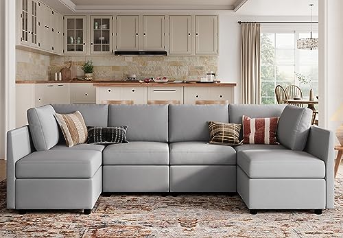 Dark Grey Modular Sectional Sofa with Storage Y513