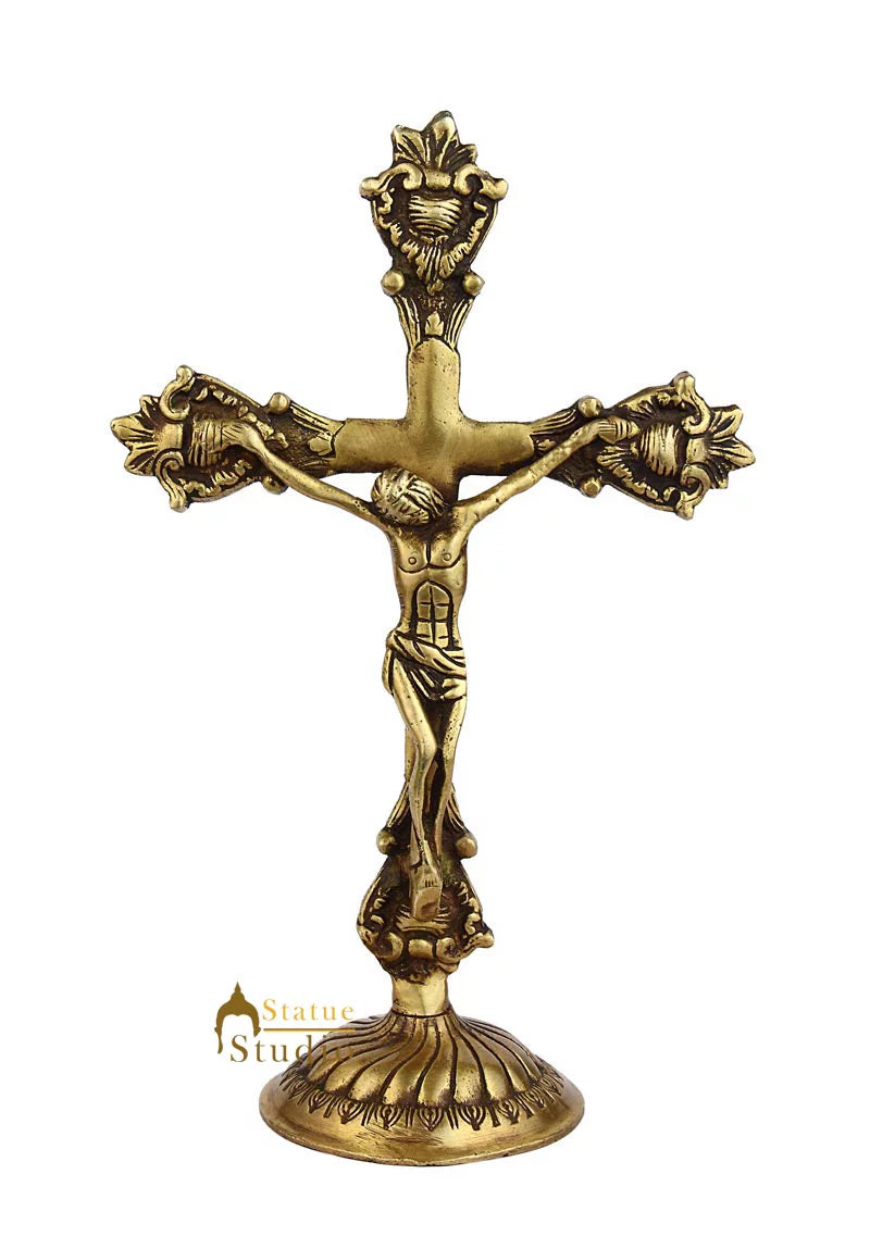 Jesus Christ Statue Brass Religious Figurine 3 X 3 X 11 Inch J3397