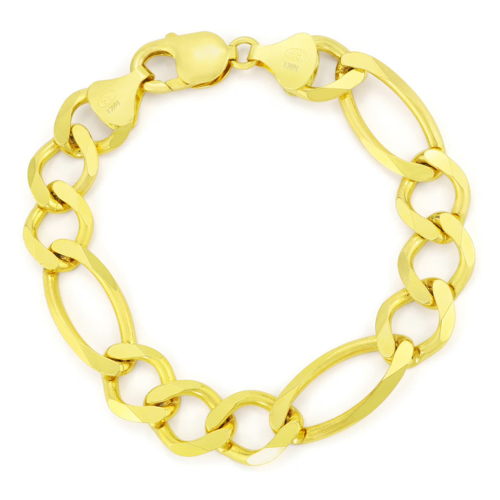 10k Yellow Gold Figaro Chain Link Bracelet A220861