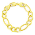 10k Yellow Gold Figaro Chain Link Bracelet A220861