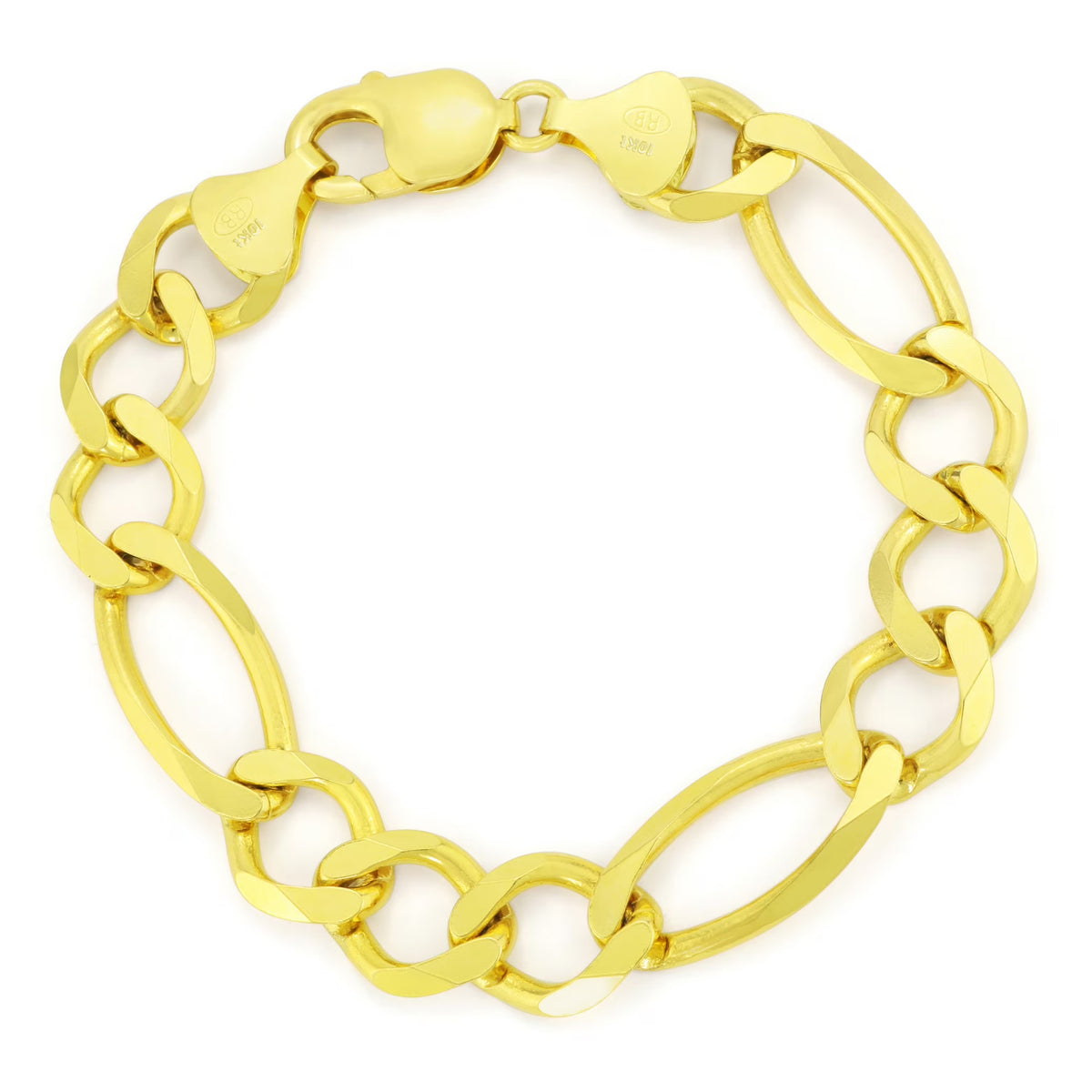10k Yellow Gold Figaro Chain Link Bracelet A220861