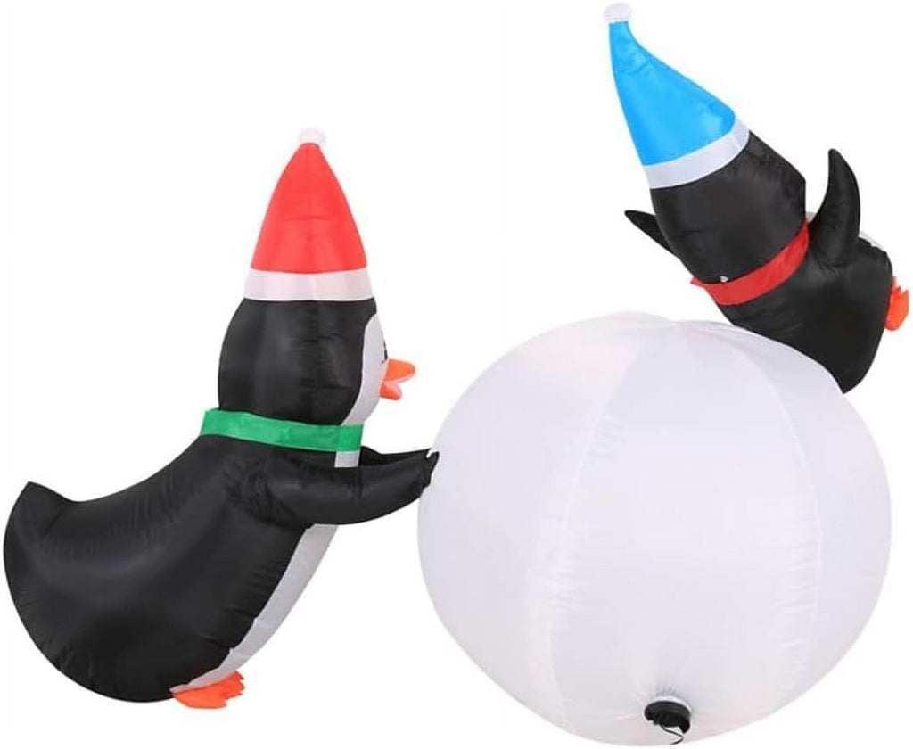 6 Foot Inflatable Penguins With Swirling Lights D31979