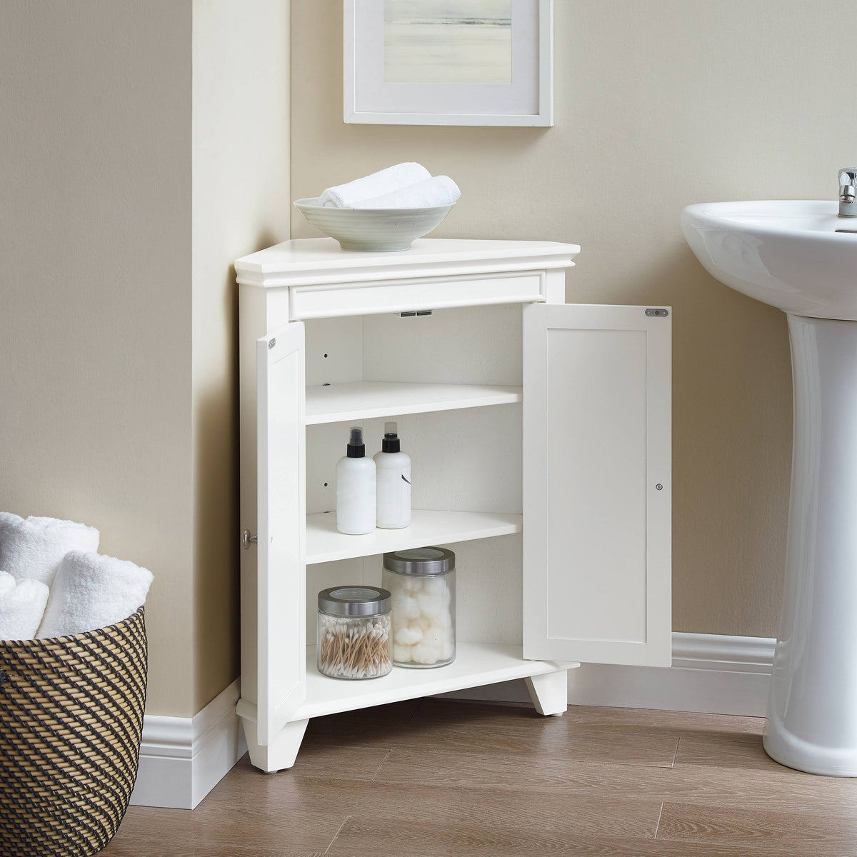 White Corner Cabinet D79472