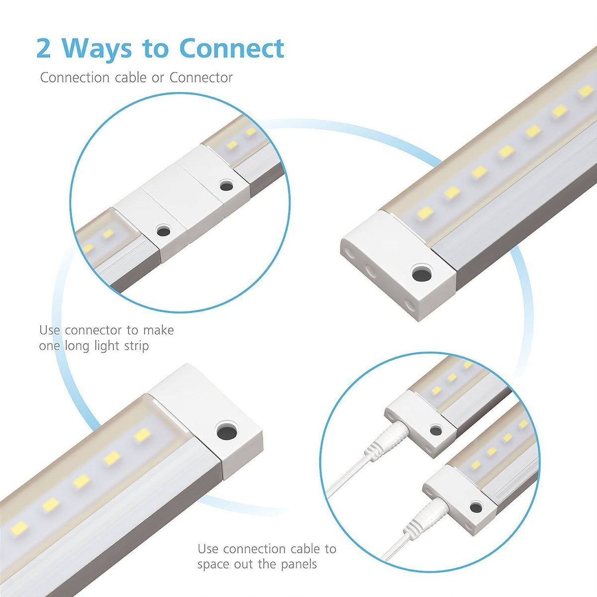 White Finish 12 Panels 12 inch LED Dimmable Under Cabinet Lighting Kit T23713