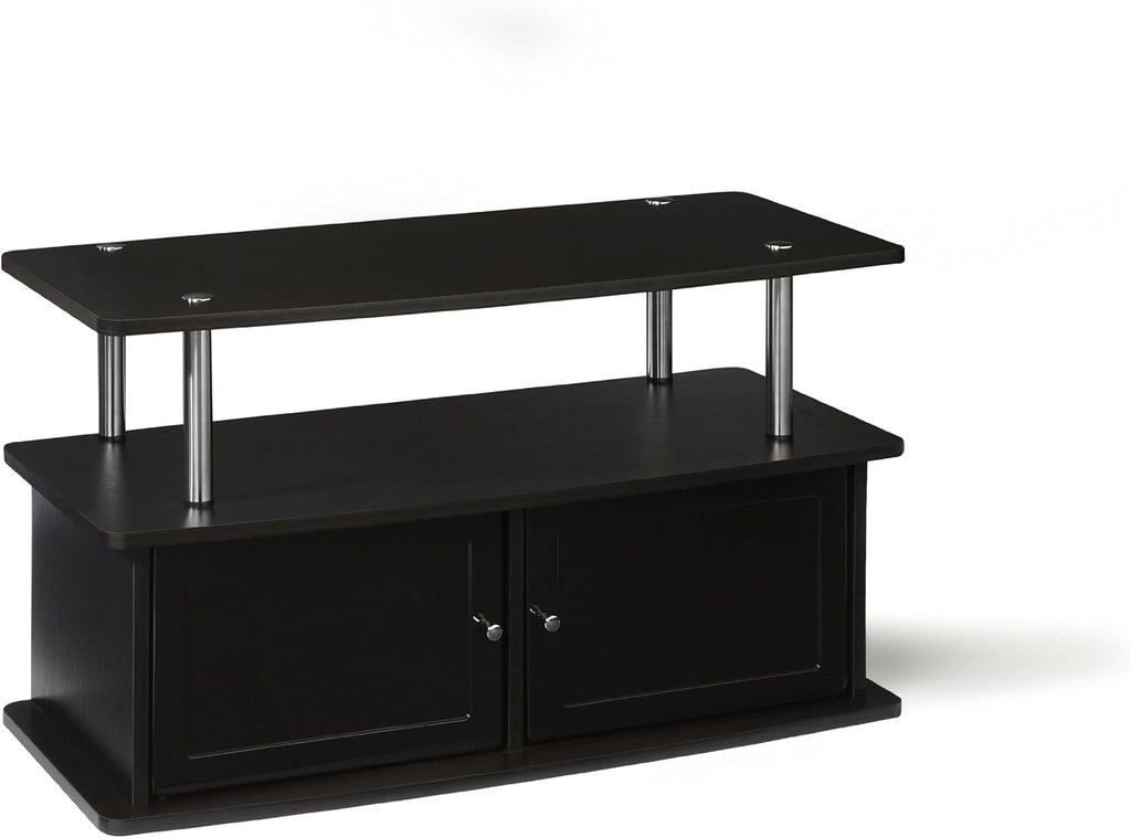 Gray TV Stand with 2 Storage Cabinets and Shelf D783149