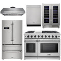 48 in. Gas Range, Range Hood, Refrigerator, Dishwasher, Wine Cooler F652085