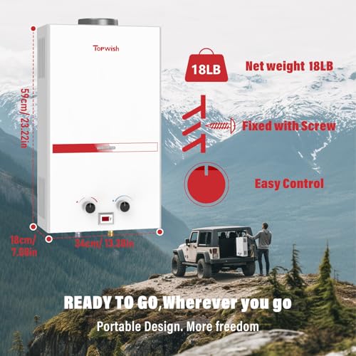 10L 2.6GPM Portable Propane Tankless Water Heater P94192