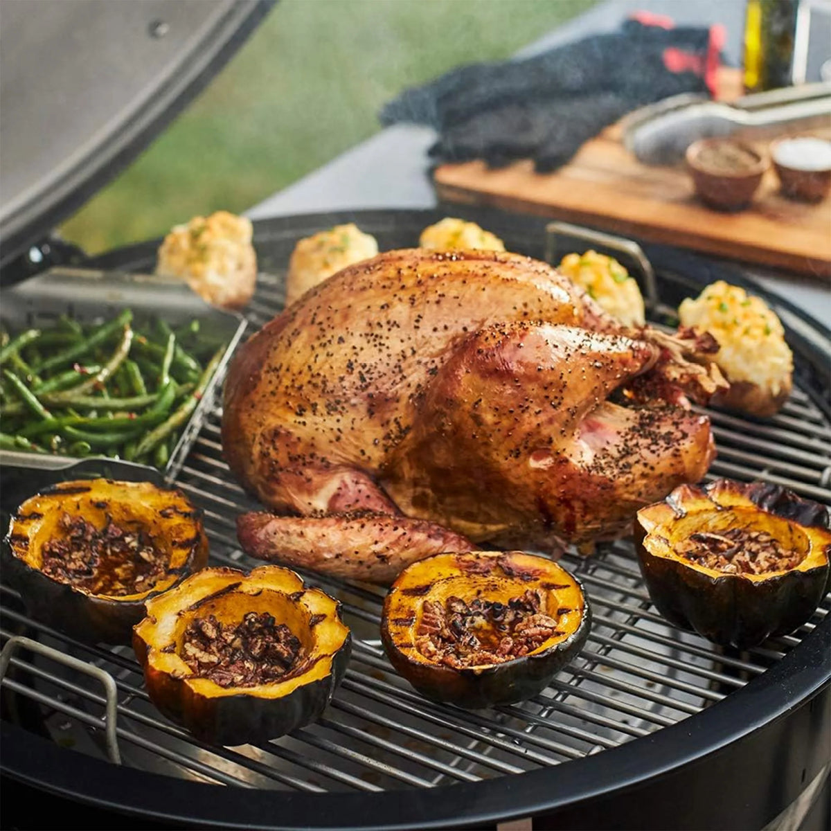 Charcoal Grill with Stainless Steel Lid, Black T36930