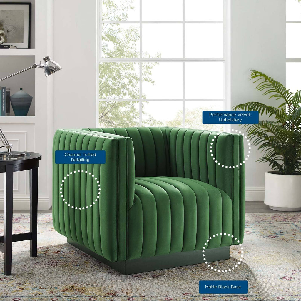 Emerald Performance Velvet Accent Armchair L26155