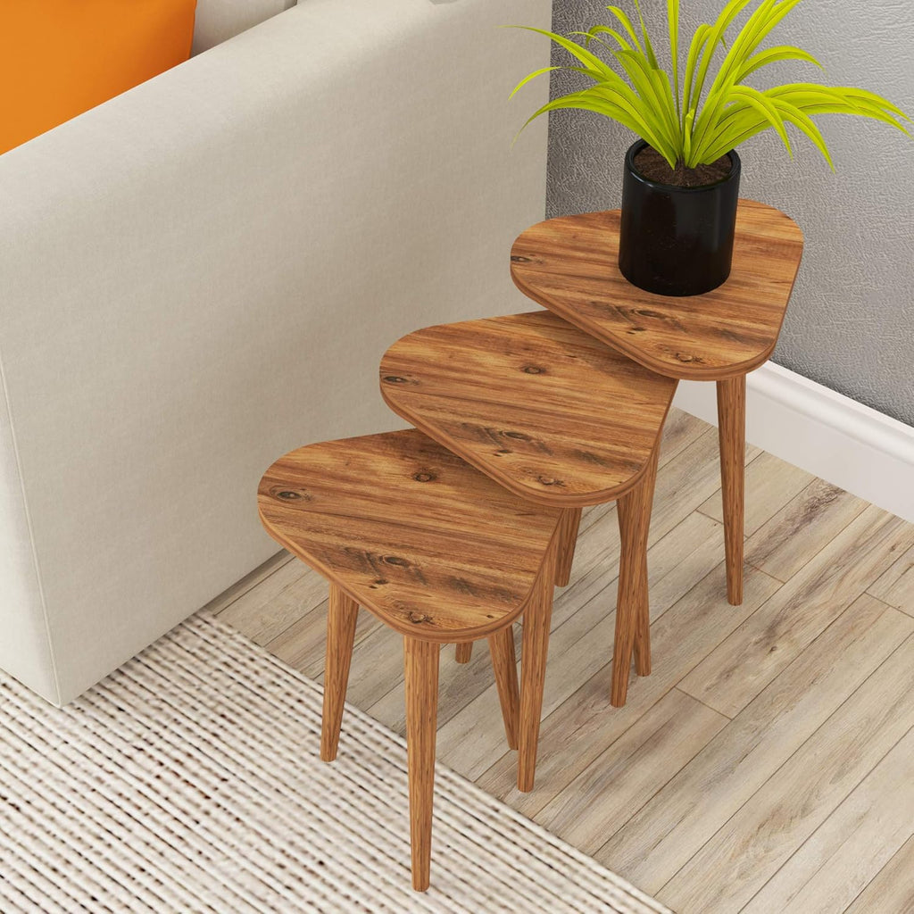 Set of 3 High Gloss Nesting End Tables Y643