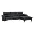 Black 2-Piece Leather Match Sectional with Right Chaise O9487