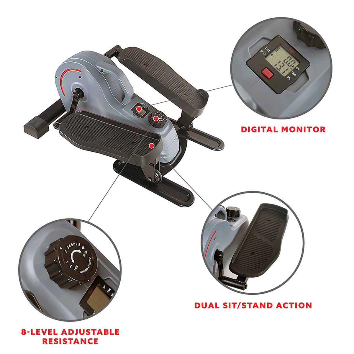Compact Magnetic Standing Elliptical Machine with Handlebars U624