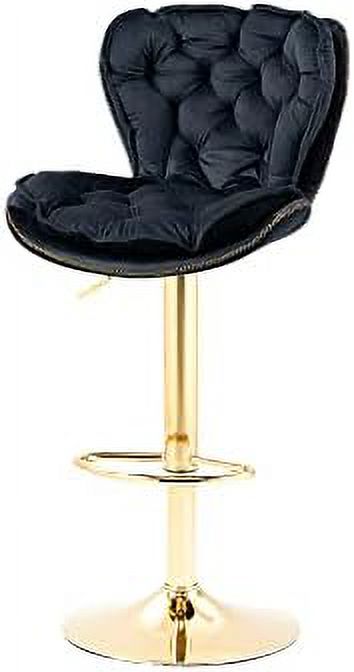 Rose Red Velvet Adjustable Counter Stools with Swivel Seat D39301