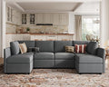 Dark Grey Modular Sectional Sofa with Storage Y513